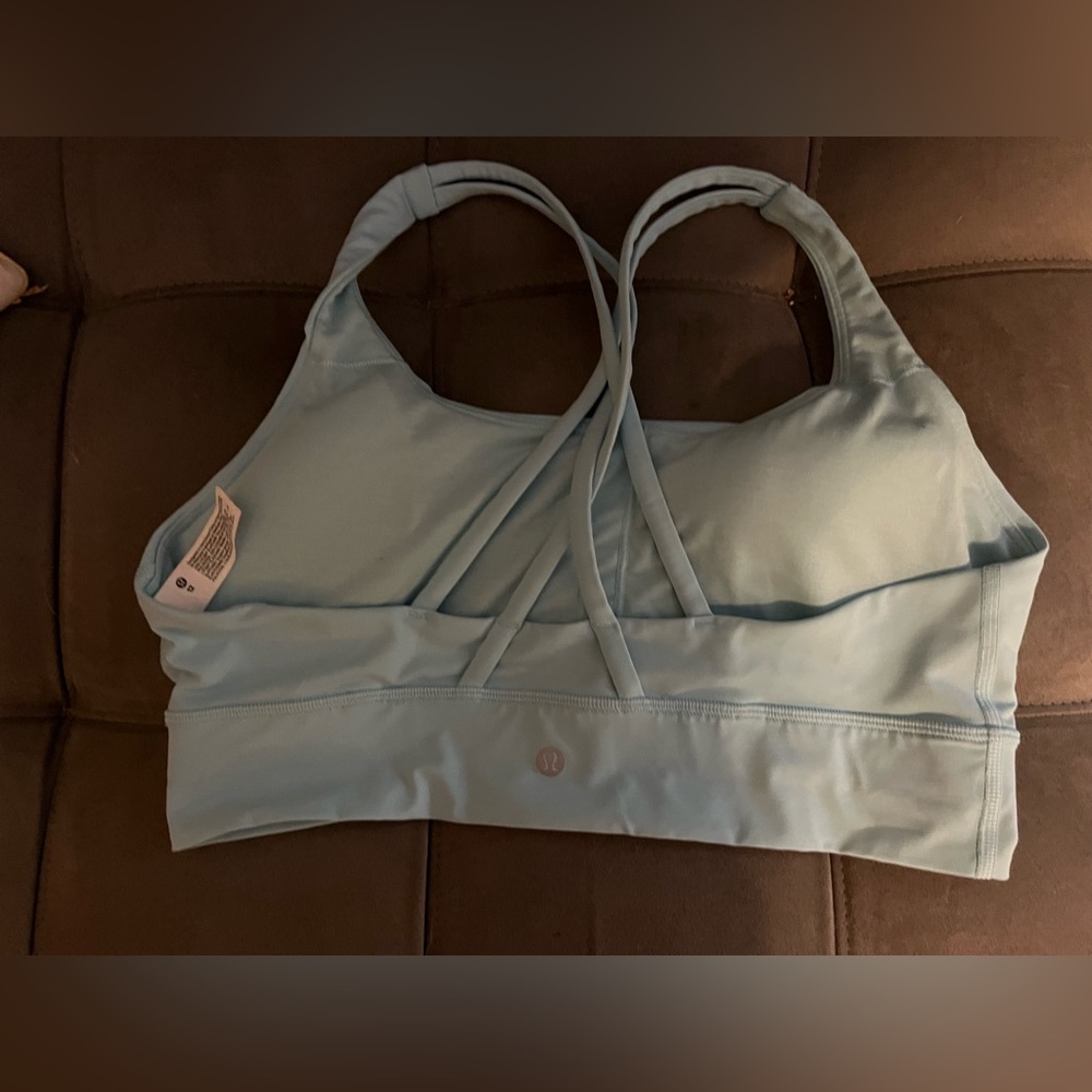 Light blue lululemon strappy bra nwot size 12